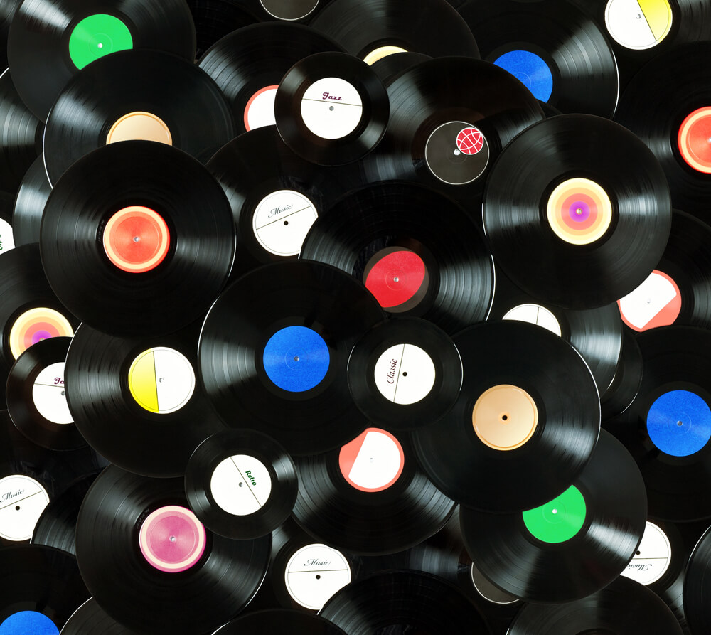 Vinyl records background